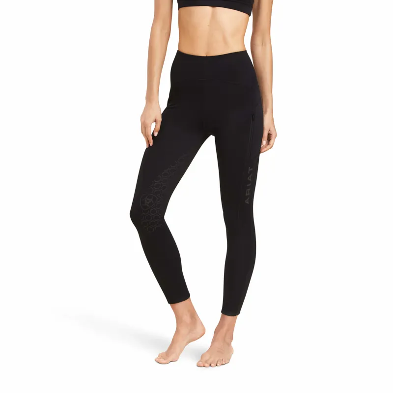 Ariat Venture Thermal Half Grip Tights Ladies in Black